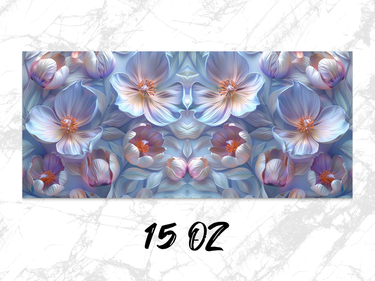 Abstract Floral Art Print, Blue and Purple Flower Wall Decor, Digital Download, Modern Home Decoration, 15 OZ