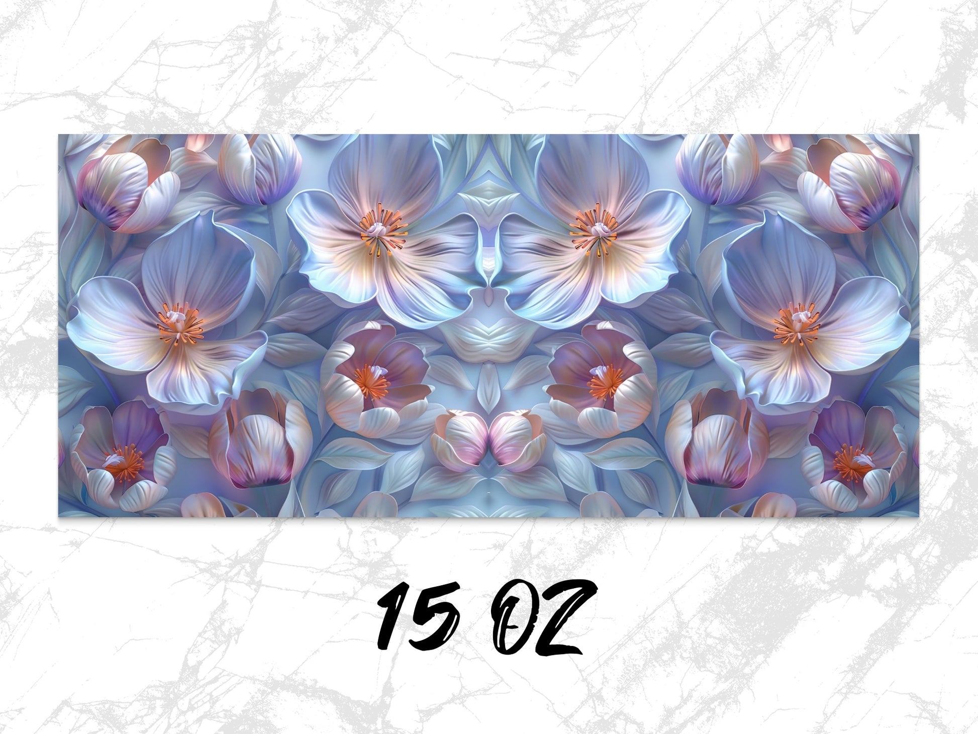Abstract Floral Art Print, Blue and Purple Flower Wall Decor, Digital Download, Modern Home Decoration, 15 OZ