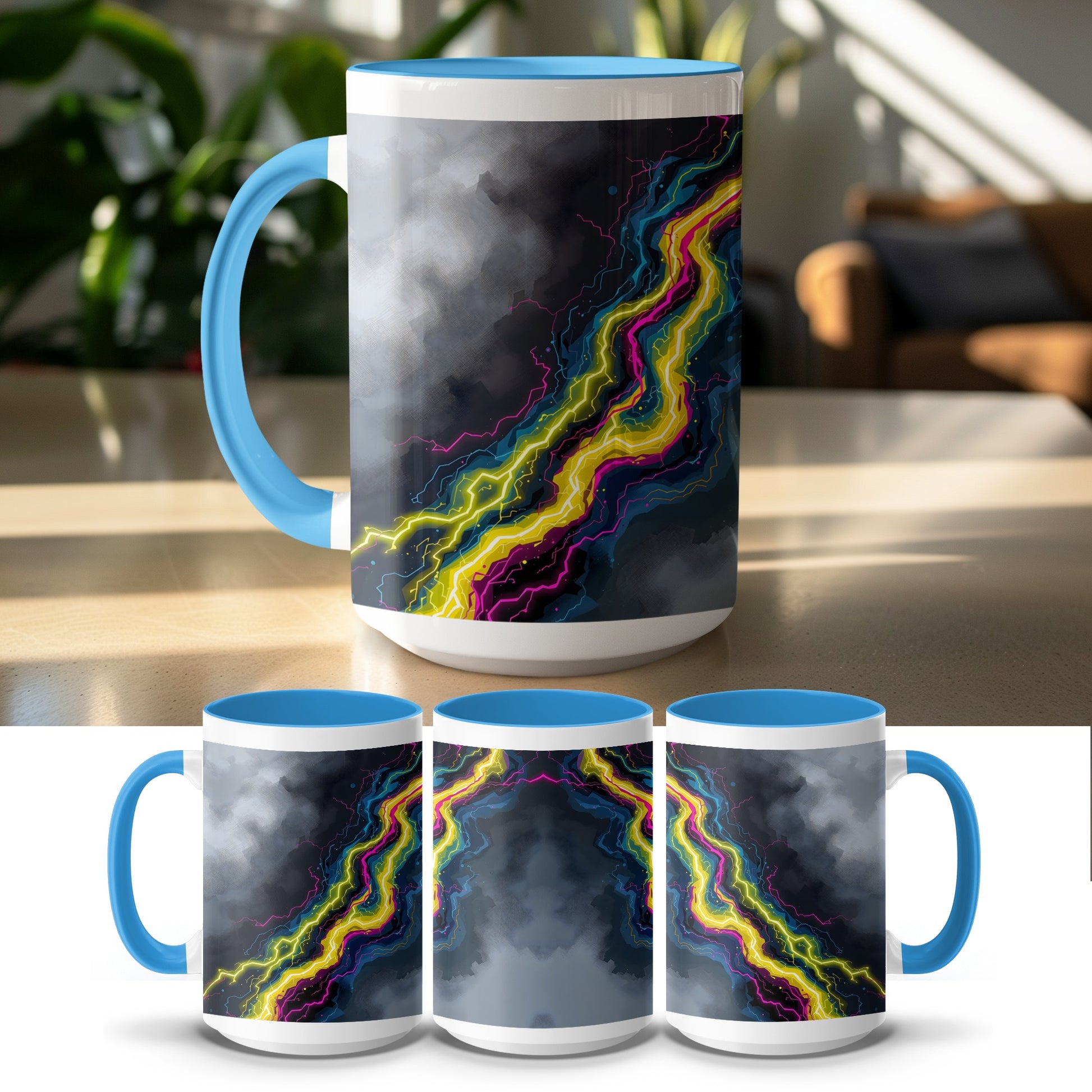 Vibrant Lightning Storm Art Print Mug product