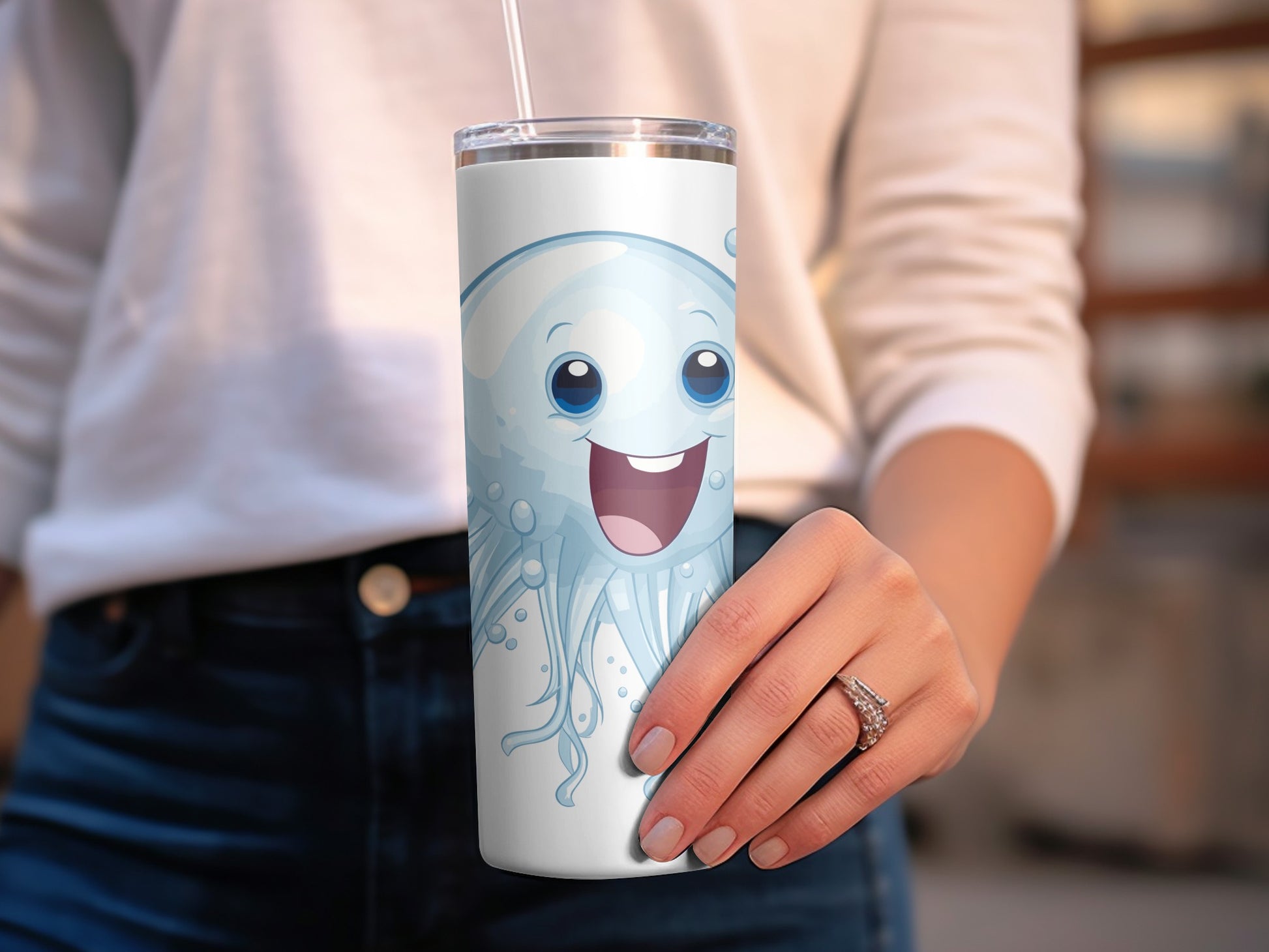 Cute Octopus Tumbler, Insulated Travel Mug, Stainless Steel Water Bottle, Kids Friendly Design, 20 oz