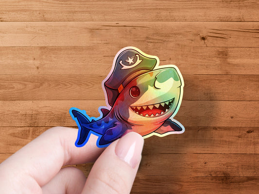 Colorful Cartoon Shark Sticker fun product