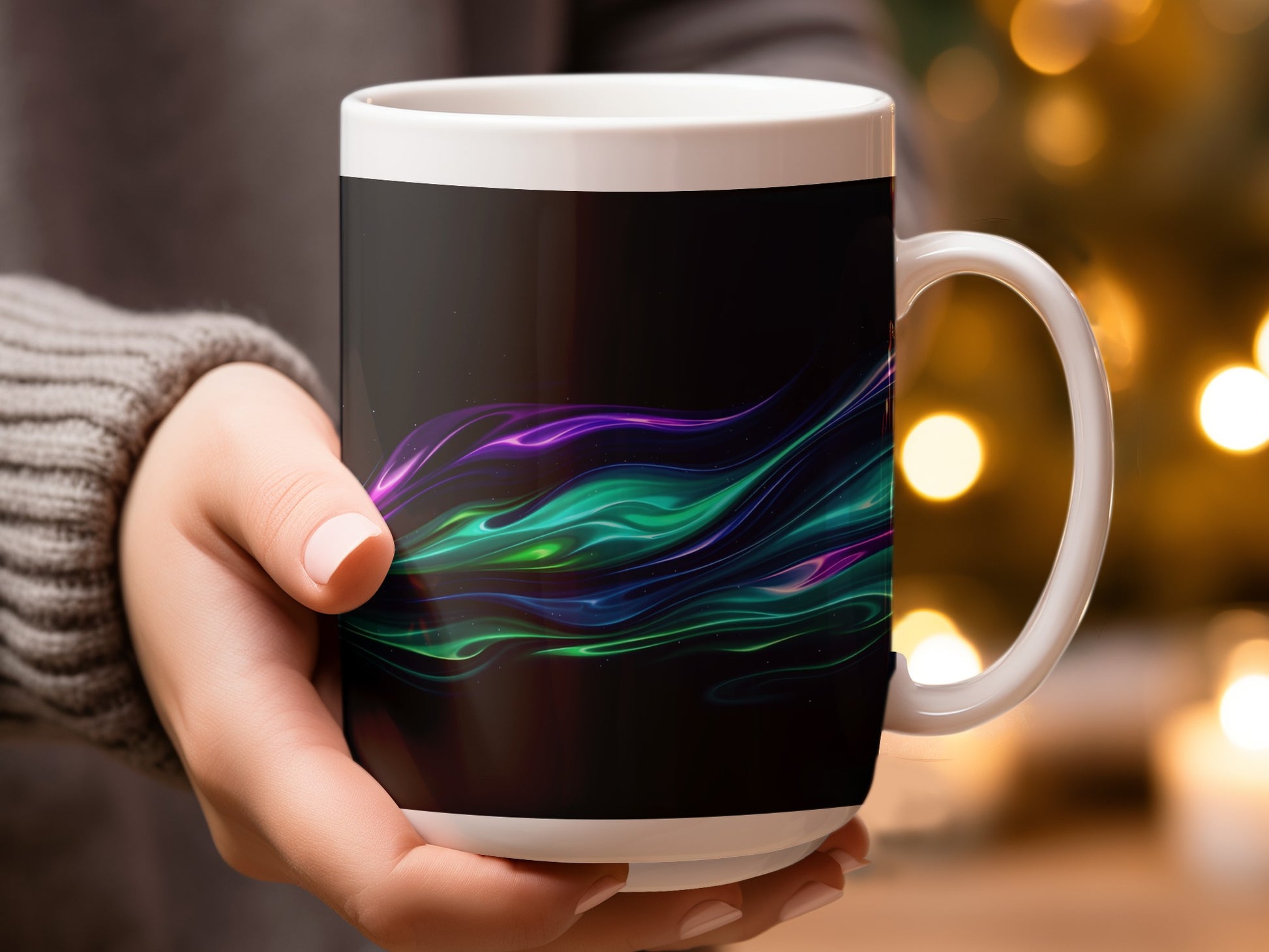 Colorful Neon Swirl Design Coffee Mug Product type