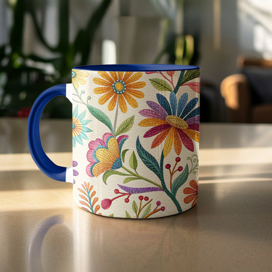 Colorful Floral Print Coffee Mug product type