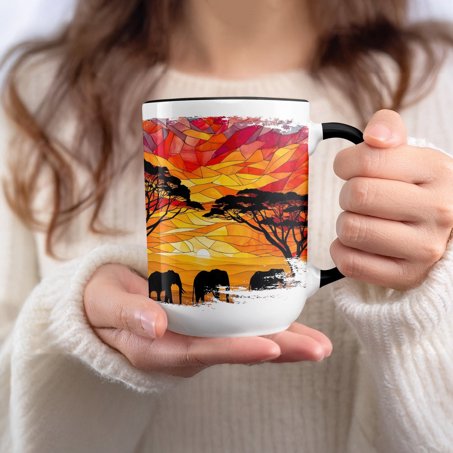 Colorful Sunset Safari Scene Coffee Mug product