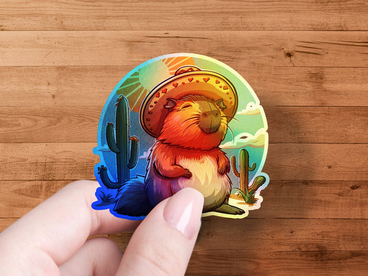 Cute Capybara with Sombrero Cactus Scenery product type