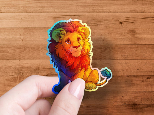 Colorful Lion Design Sticker Art product type