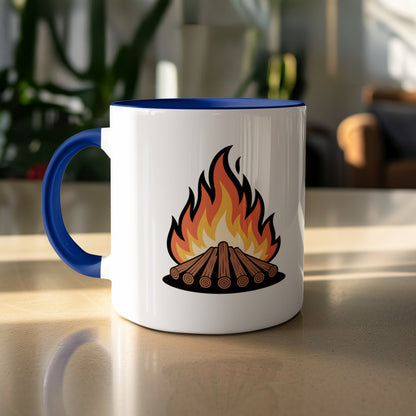 Cozy Campfire Design Blue Handle Mug product