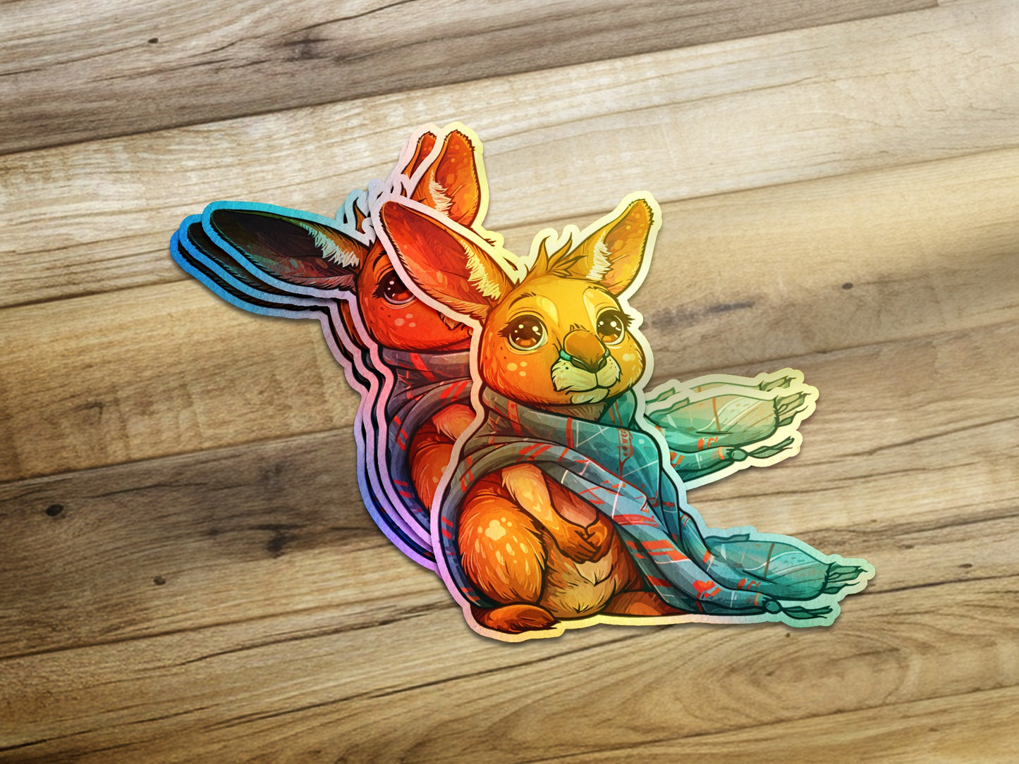 Cute Animal Sticker with Scarf Colorful Art product