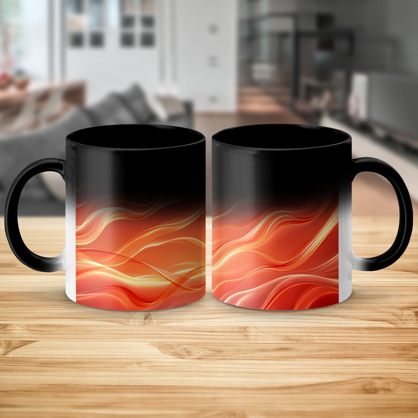 Elegant Red Wave Pattern Coffee Mug product
