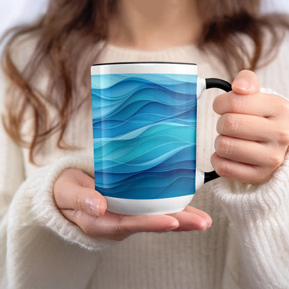 Stylish Ocean Wave Design Artistic Coffee Mug product