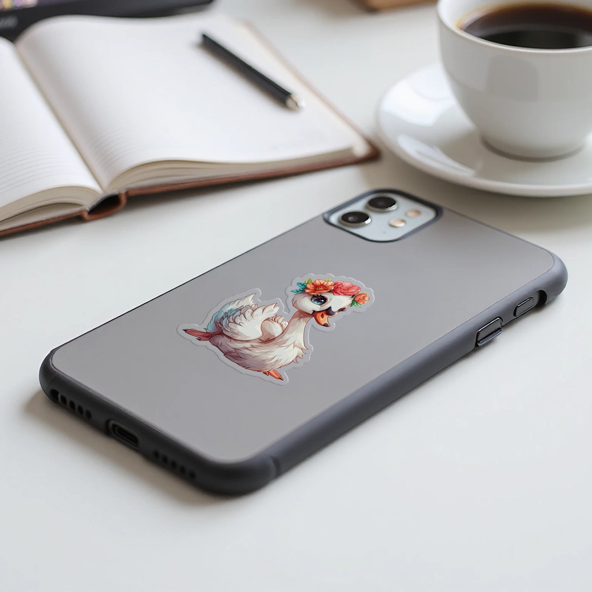 Floral Crowned Swan Printed Smartphone Case product