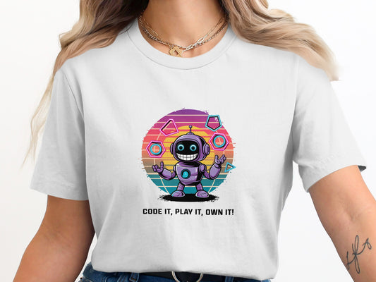 Code It Play It Own It Robot Design T-Shirt product type