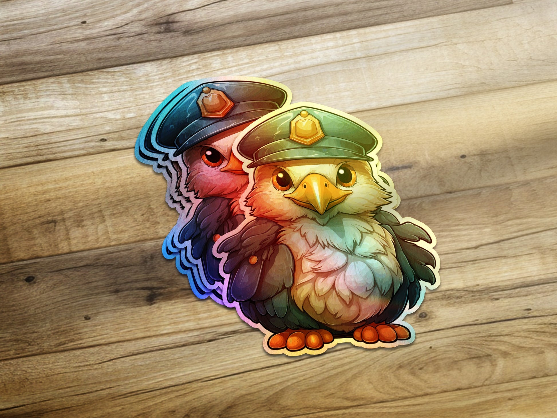 Cute Cartoon Police Eagle Character Stickers product type