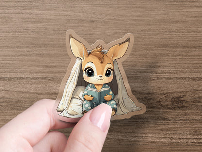 Cute Bunny Character with Book Sticker product