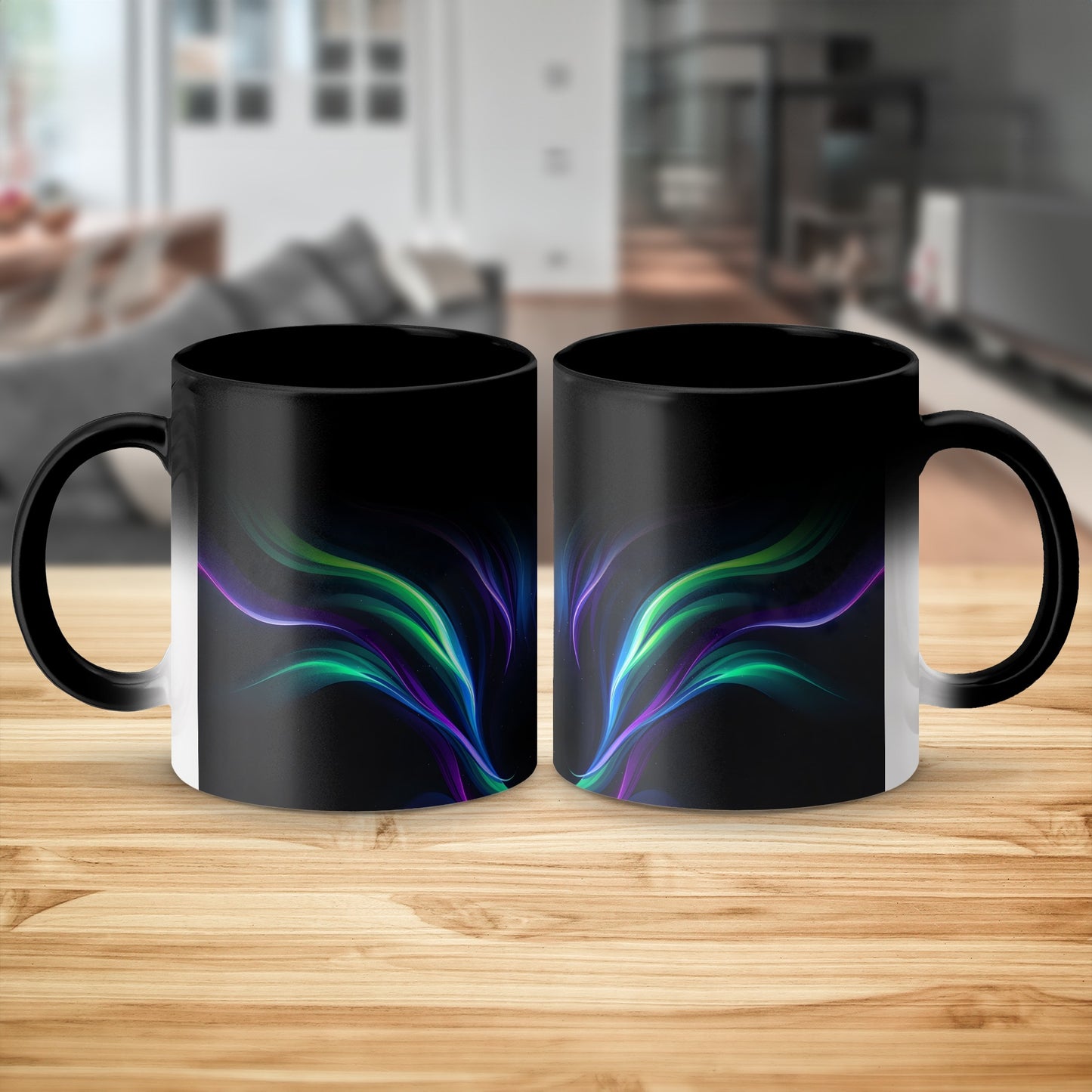Colorful Abstract Art Design on Black Mug product