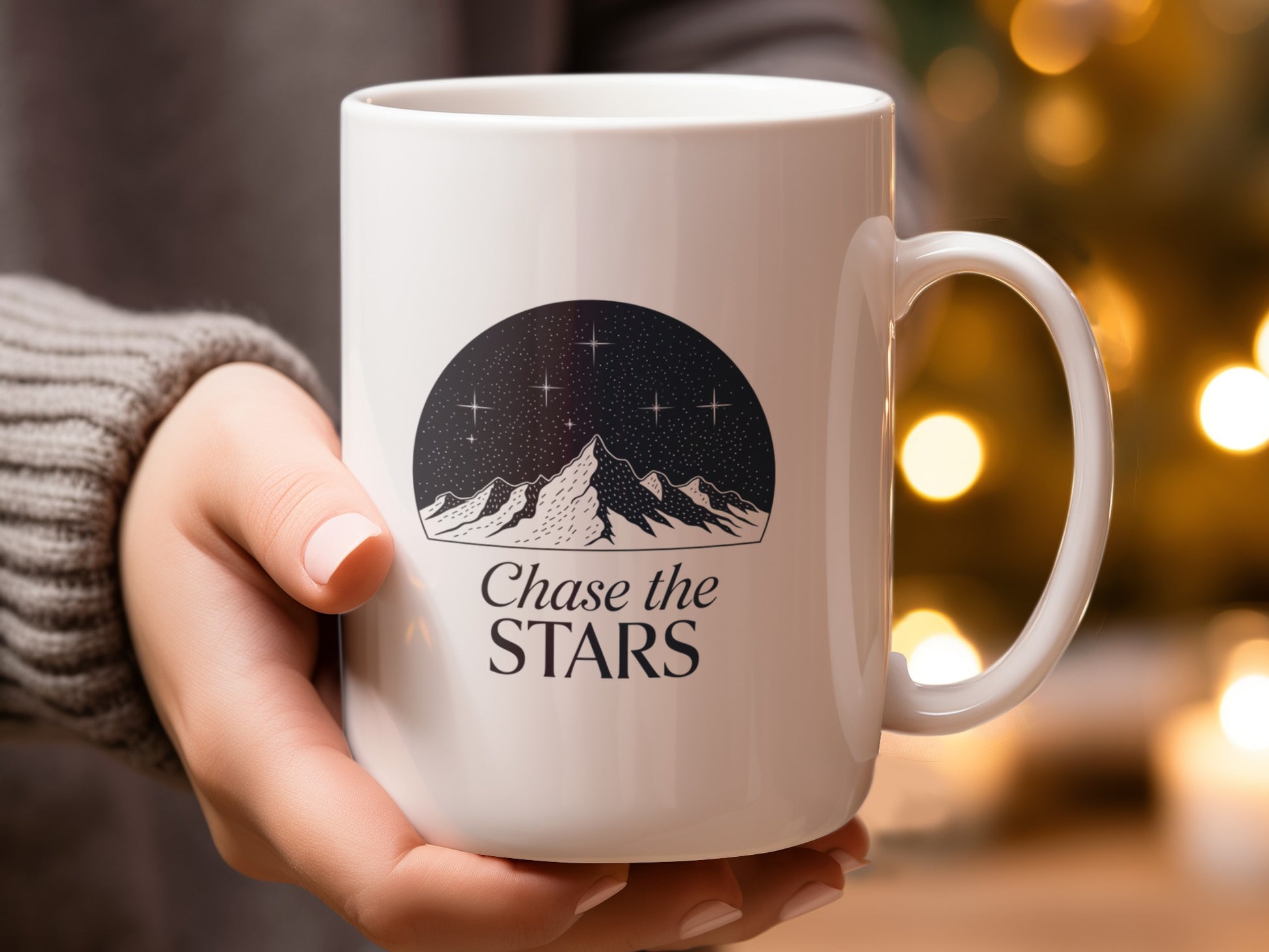 Chase the Stars Mountain Design Coffee Mug product