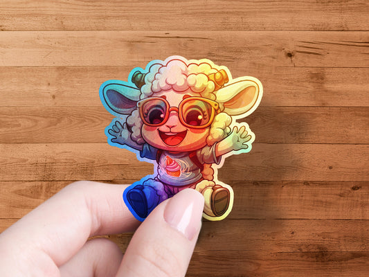 Cute Colorful Sheep Cartoon Character Sticker product type