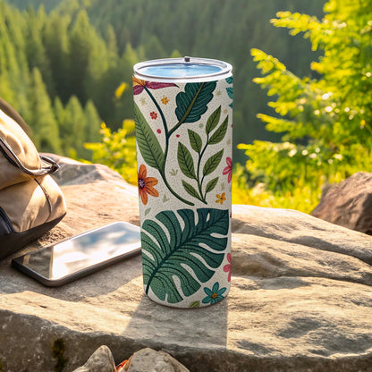 Floral and Leaf Patterned Travel Mug product