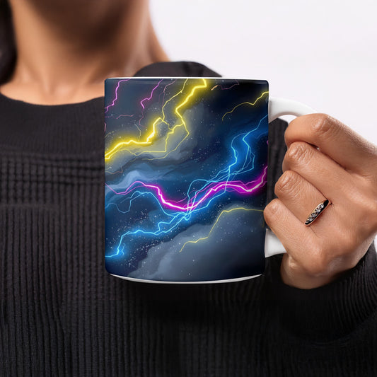 Electric Neon Lightning Print Mug Coffee Tea product type