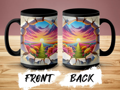 Colorful Sunrise Floral Mug with Unique Design product
