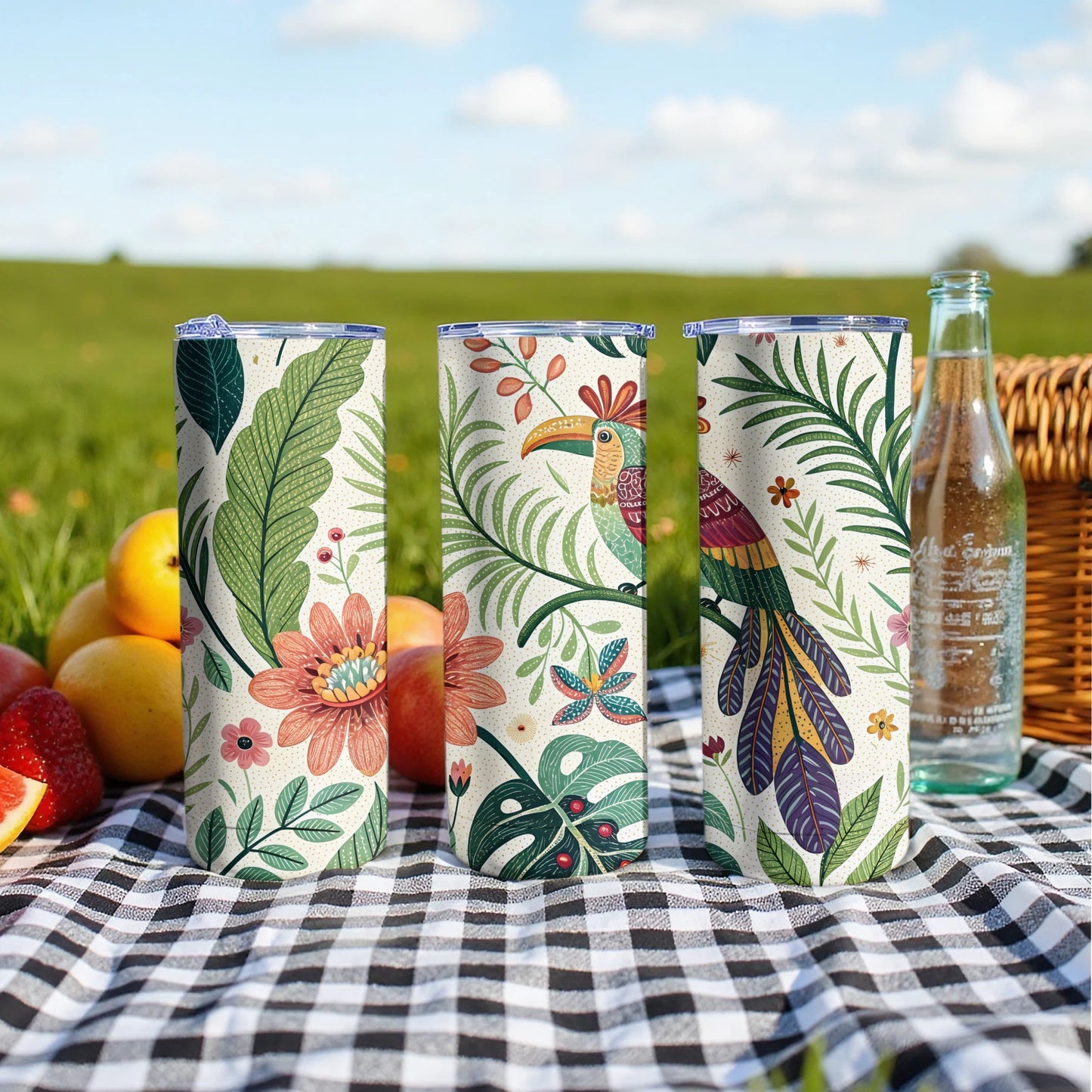 Vibrant Nature Inspired Tropical Print Tumbler product
