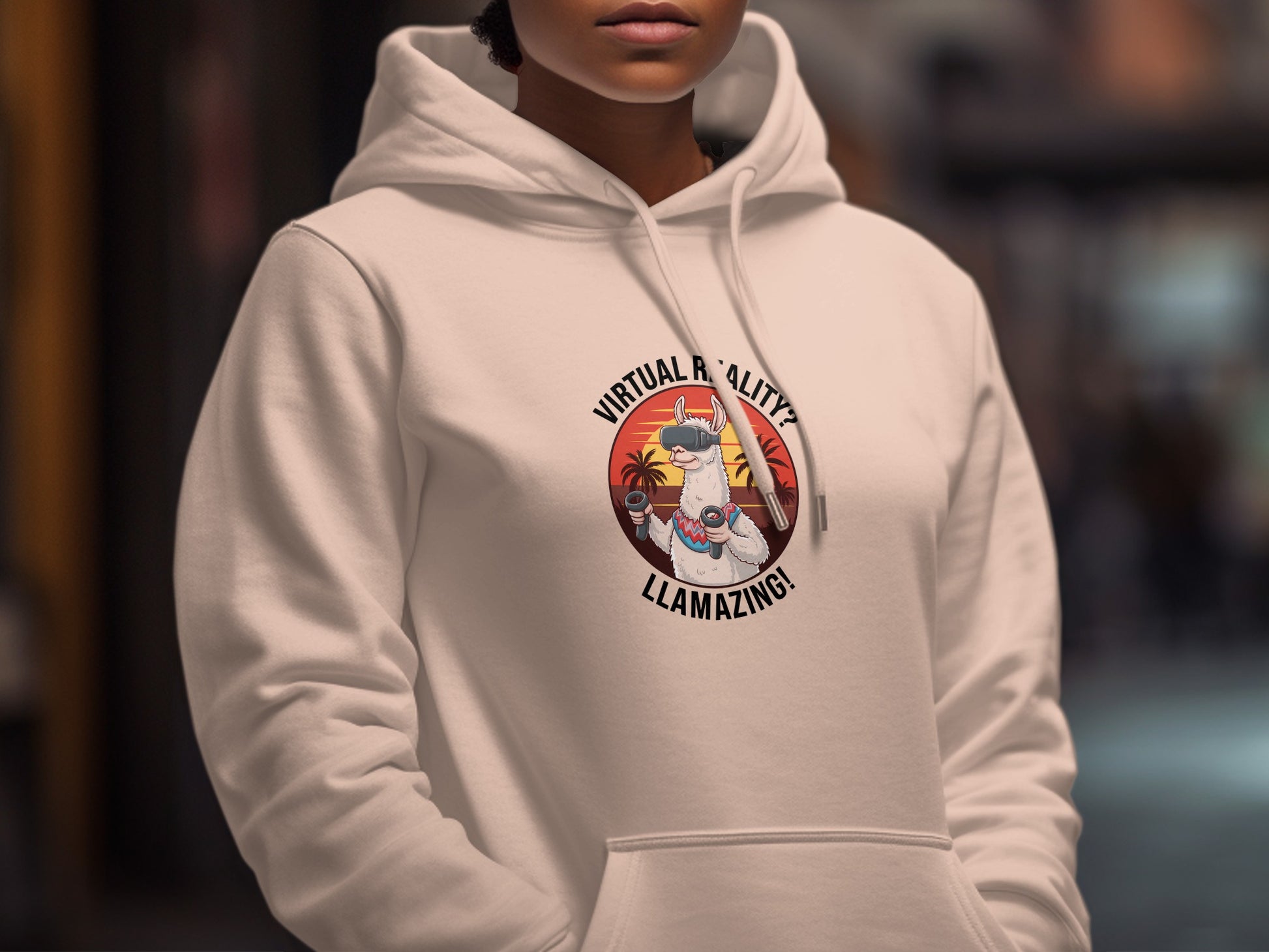 Virtual Reality Llamazing Graphic Hoodie product