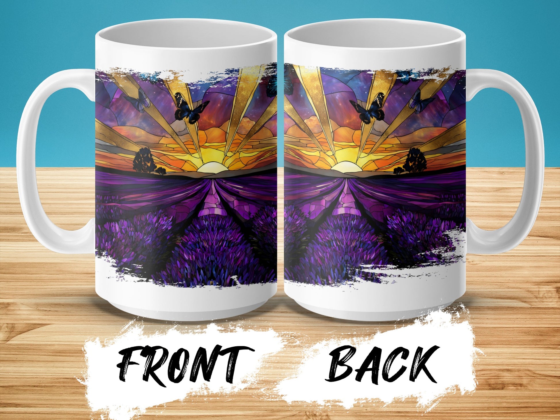 Colorful Sunrise Over Purple Fields Mug product type