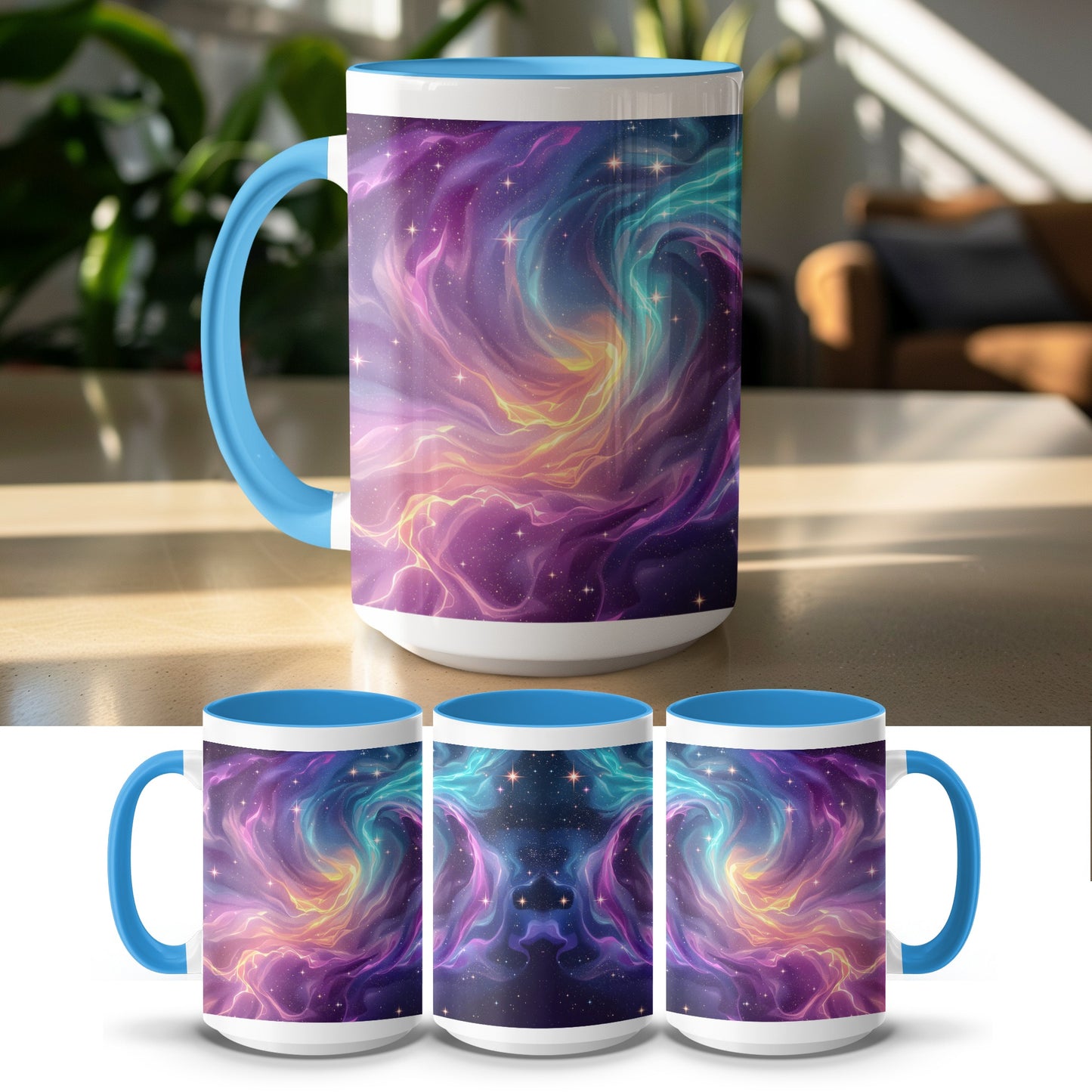 Vibrant Cosmic Galaxy Art Print Coffee Mug product type