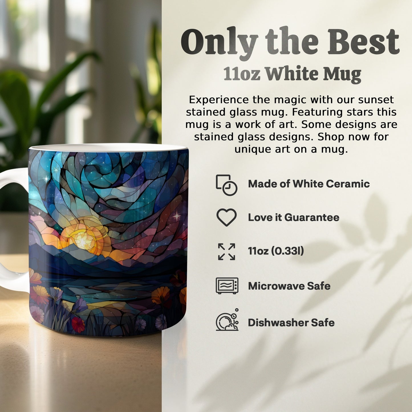 Only the Best Sunset Stained Glass 11oz Mug product