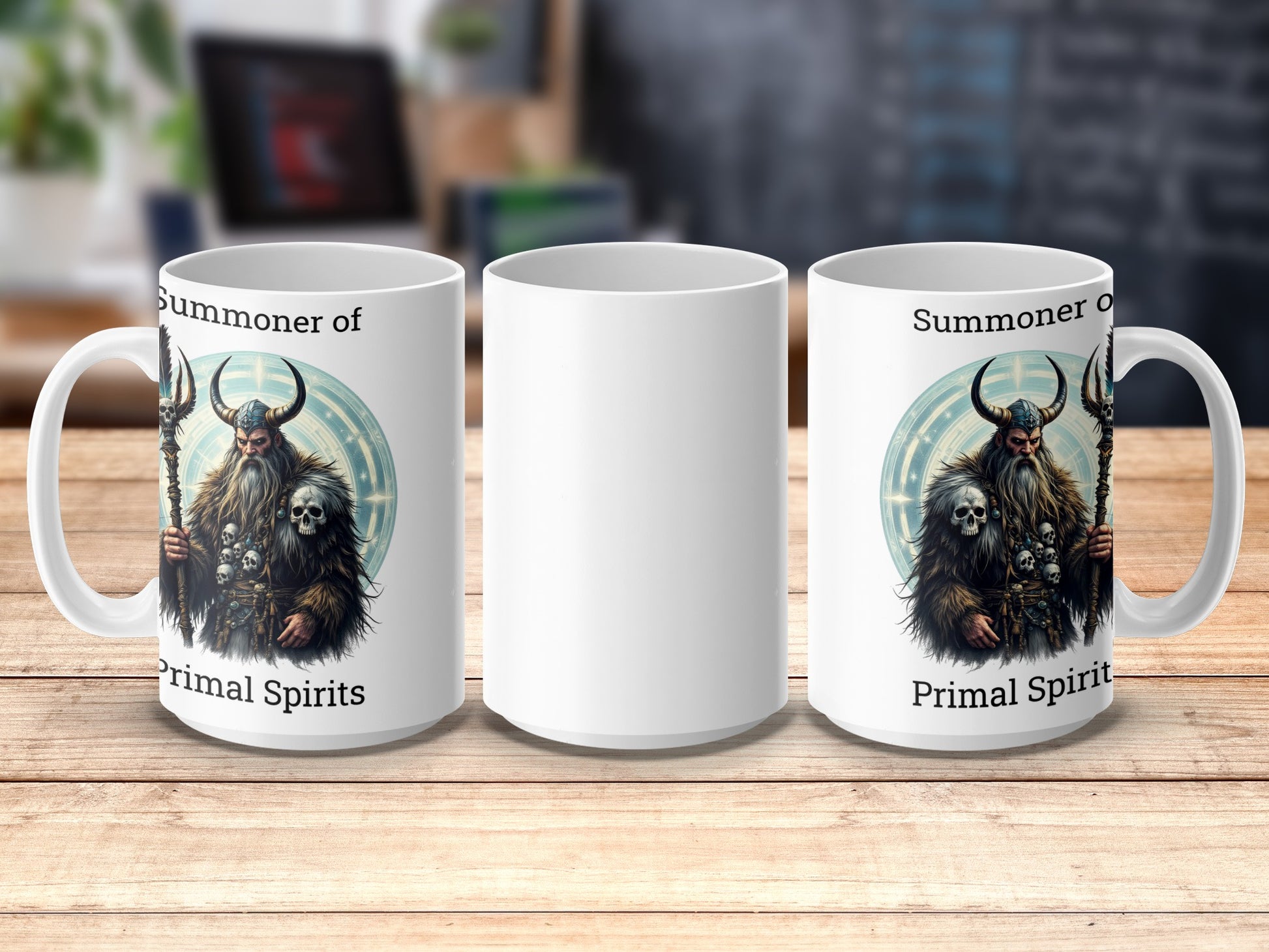Summoner of Primal Spirits Graphic Mug, Fantasy Art Coffee Cup, Unique Gift Idea for Gamers