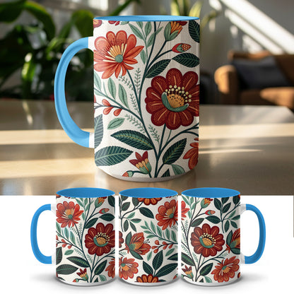 Floral Patterned Mug Colorful Addition to Your Product Type