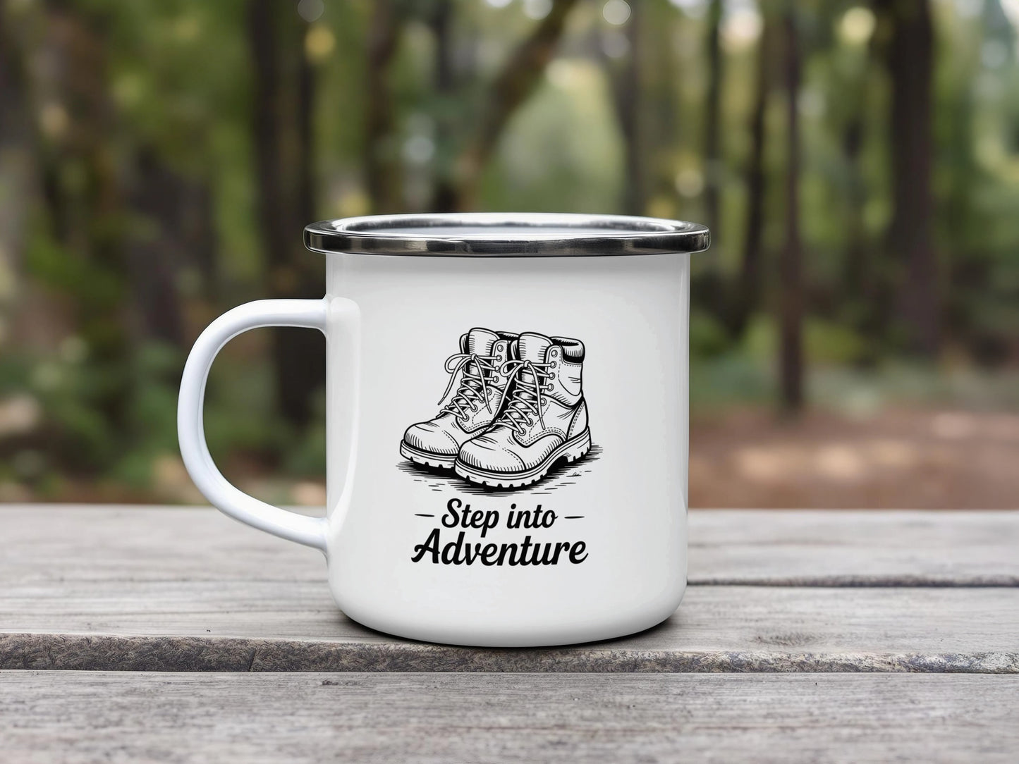 Step into Adventure Hiking Design Mug product