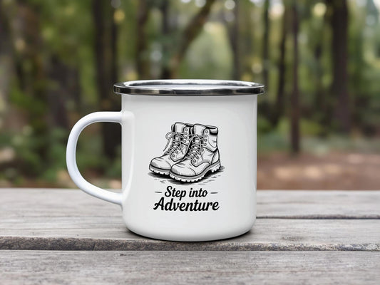 Step into Adventure Hiking Design Mug product