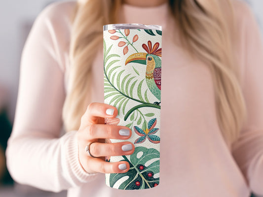 Colorful Vibrant Tropical Bird Design Travel Tumbler product