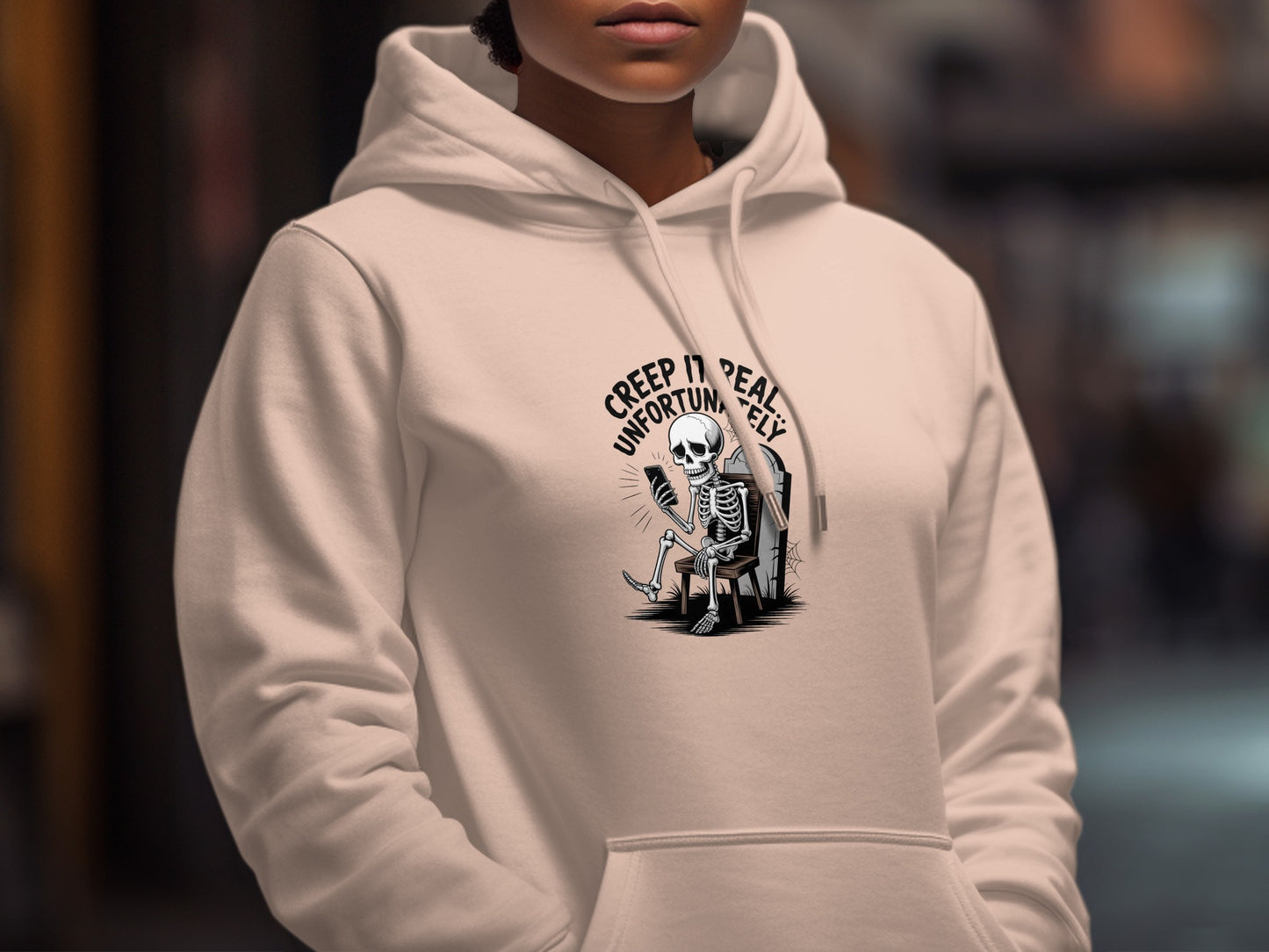Creep It Real Unfortuately Chill Skeleton hoodie product