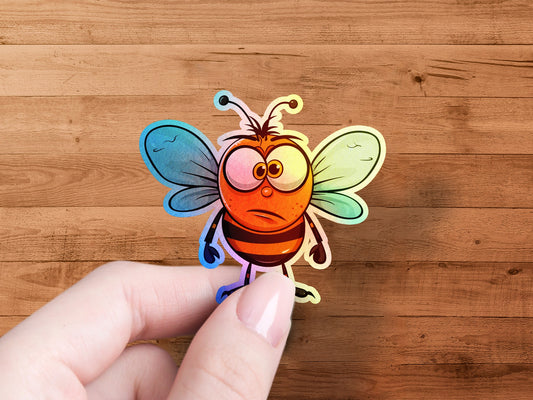Colorful Cartoon Bee Sticker for Fun Projects product type