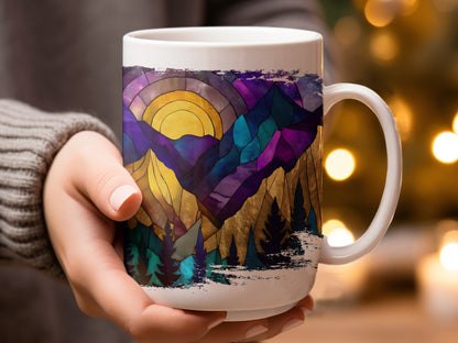Vibrant Mountain and Sunset Scenic Design Mug product