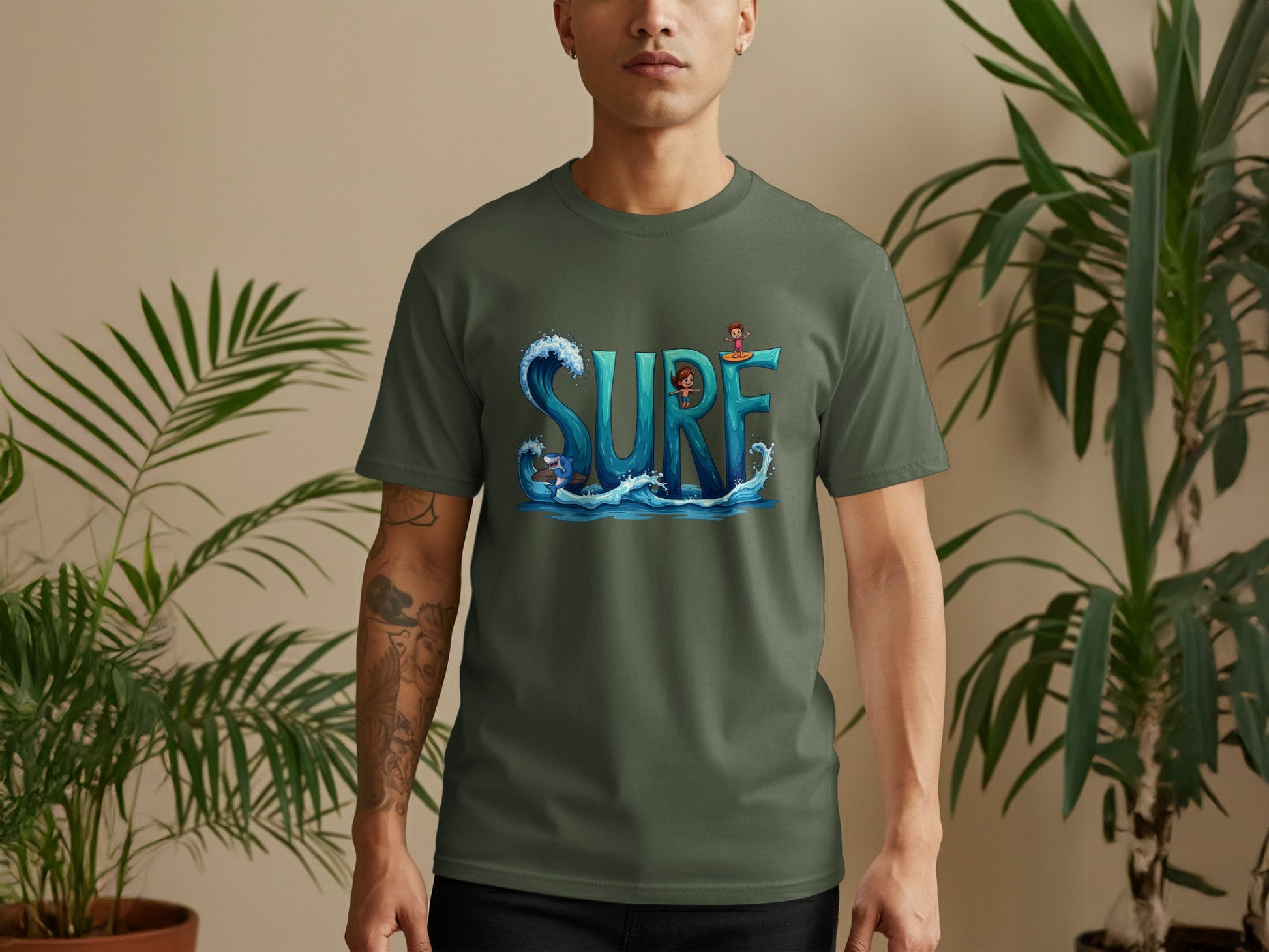 Surf Graphic Printed T-shirt for Casual Wear product type