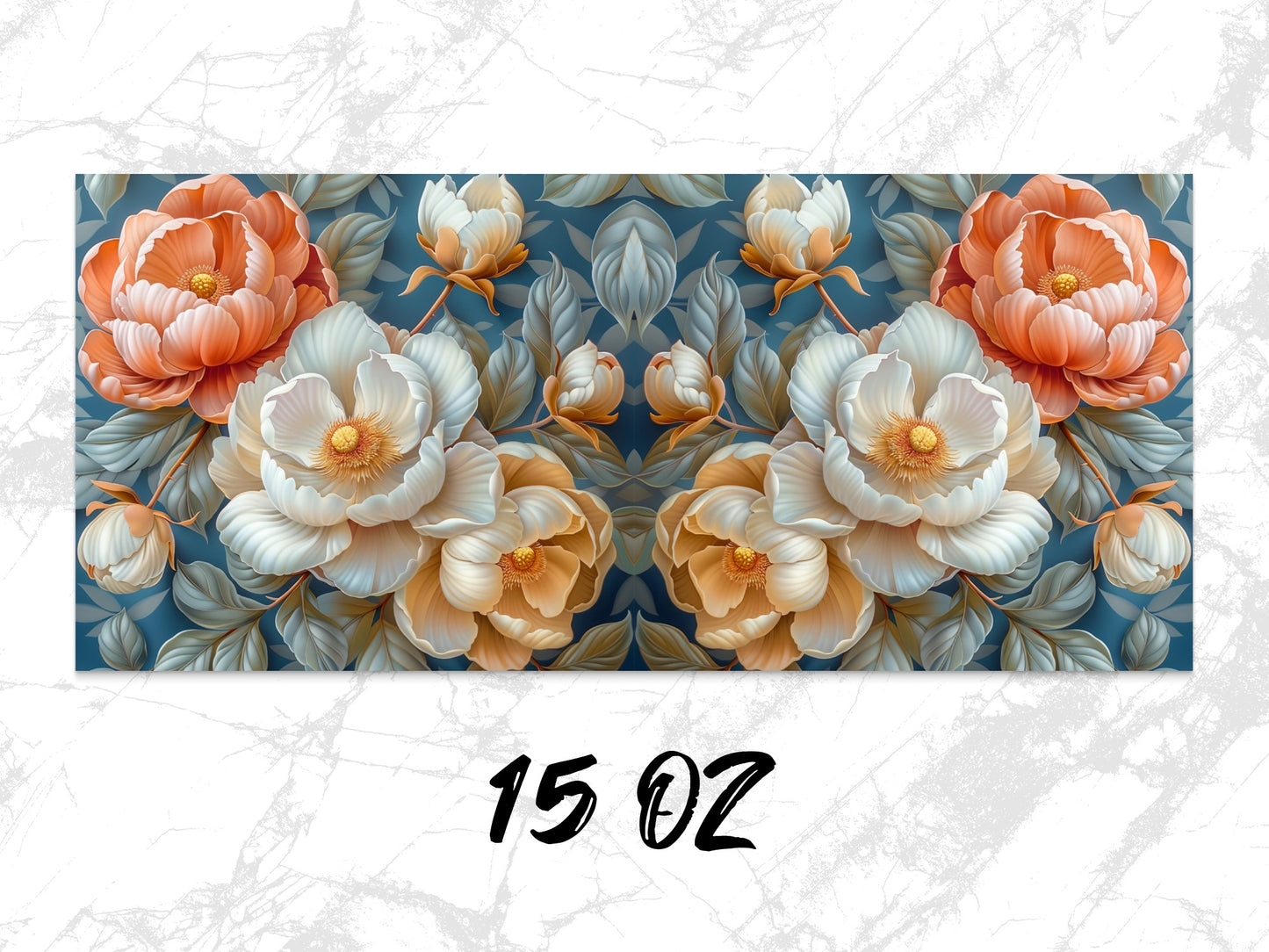 Floral Art Print Canvas, Peach and Cream Flowers, Modern Home Decor, Elegant Wall Art, Botanical Illustration, 15 OZ Canvas