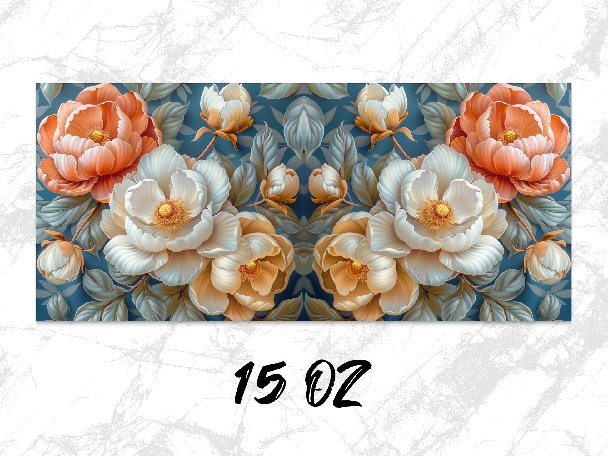 Floral Art Print Canvas, Peach and Cream Flowers, Modern Home Decor, Elegant Wall Art, Botanical Illustration, 15 OZ Canvas