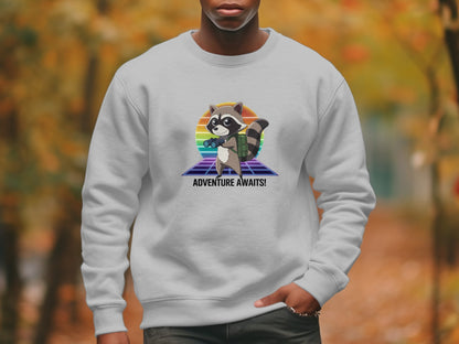 Adventure Awaits Raccoon Graphic Sweatshirt product type