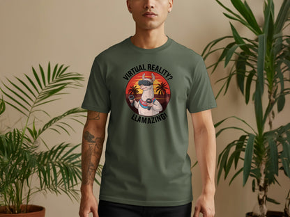 Virtual Reality Llamazing Graphic T-Shirt product type
