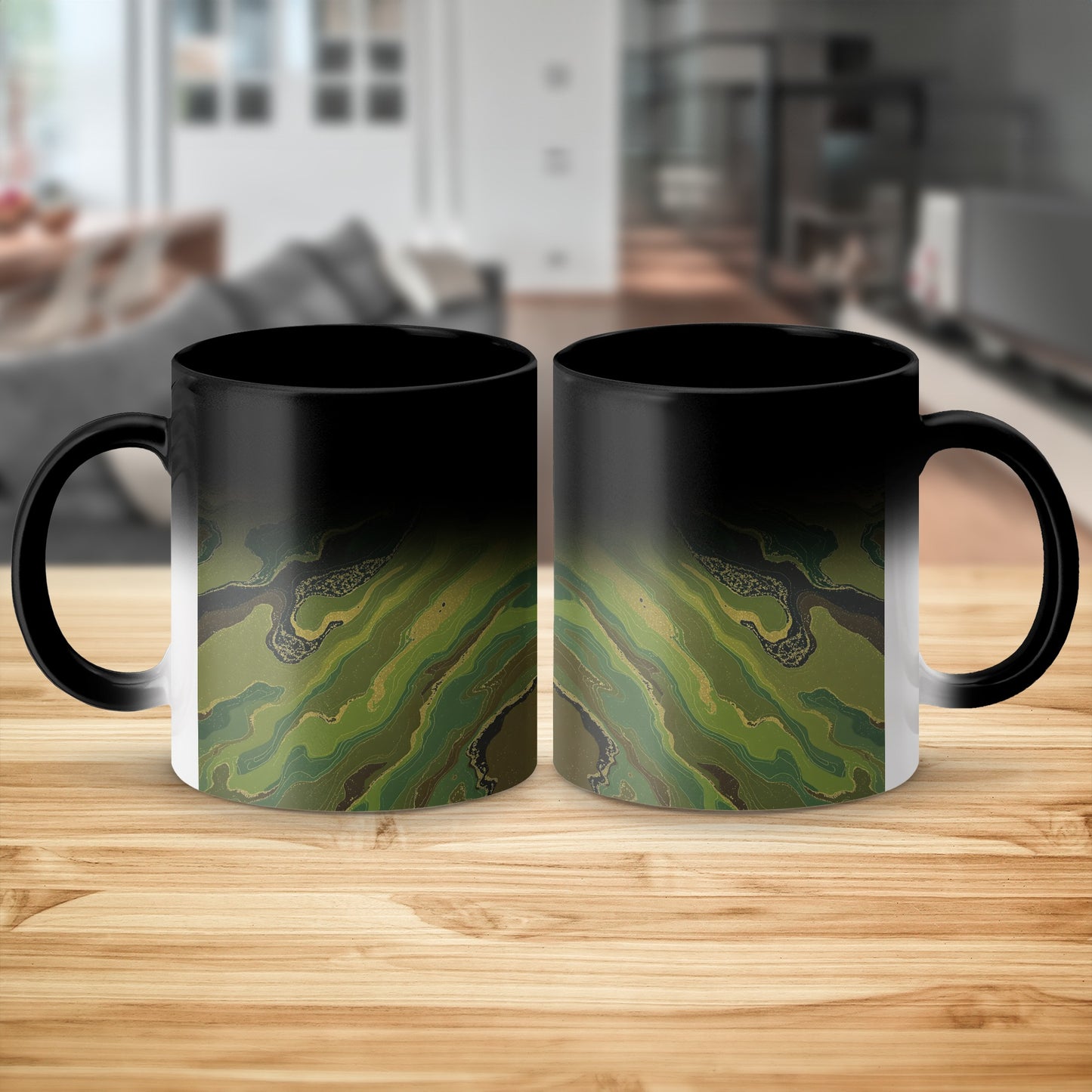 Green Swirl Design Coffee Mug Artistic Drinkware product