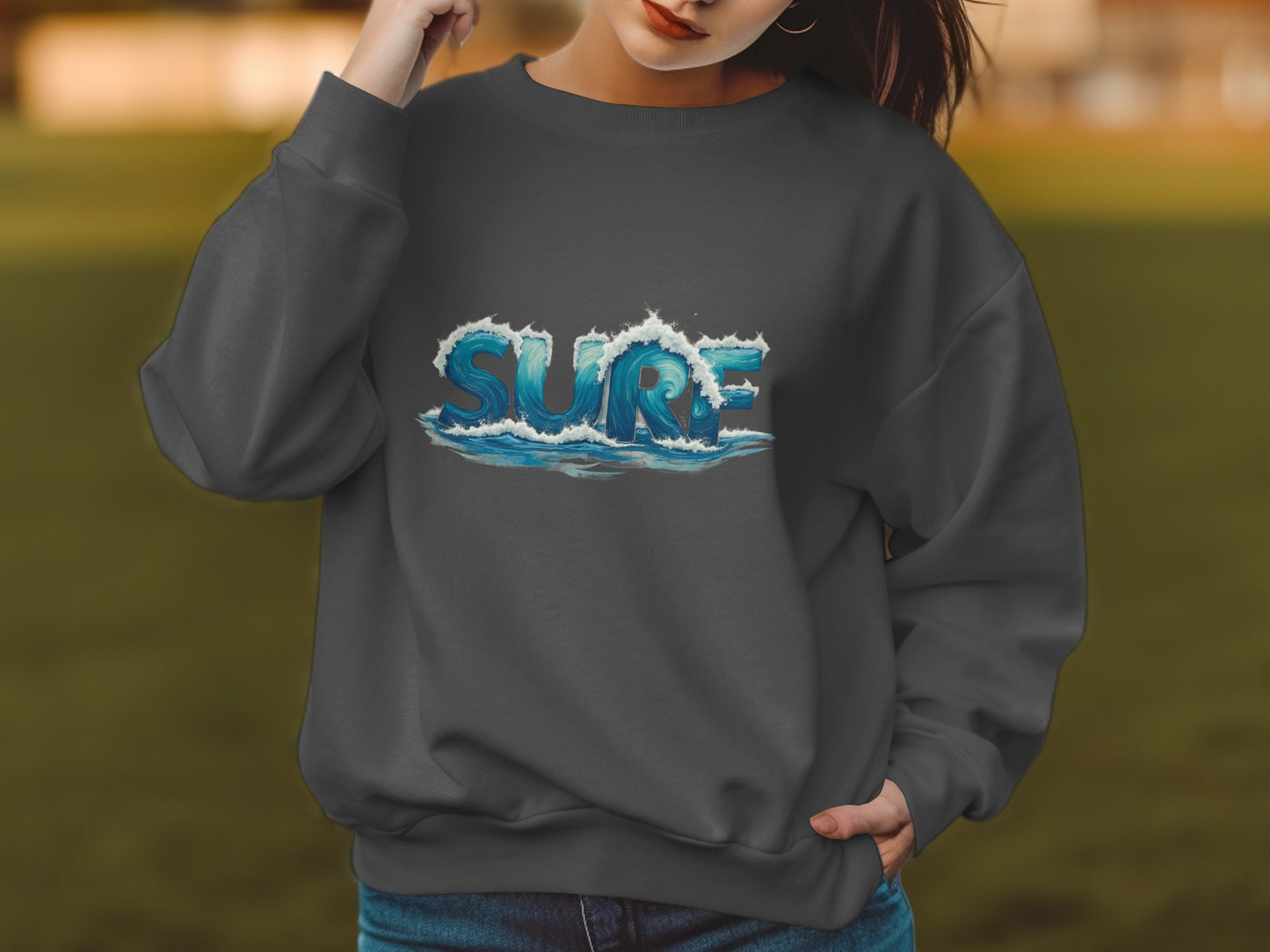 Wave Surf Graphic Long Sleeve Sweatshirt product type