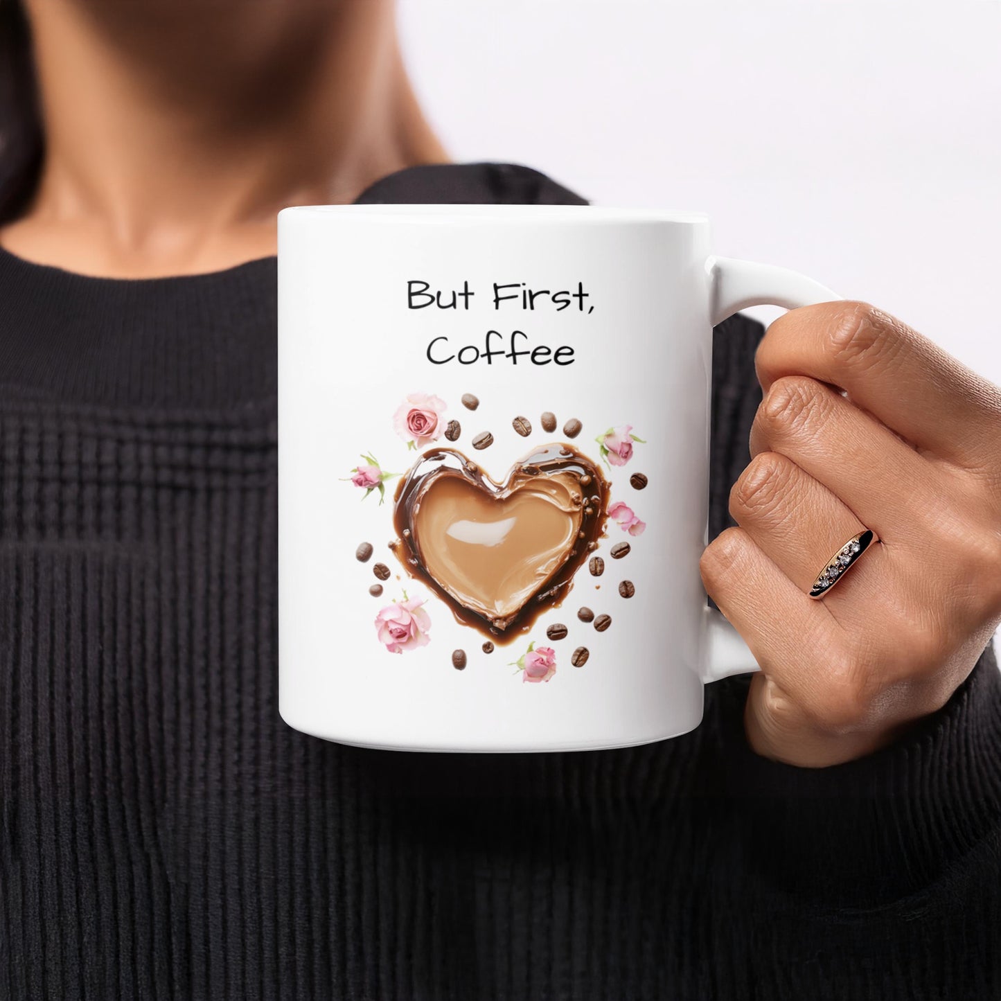 But First Coffee Heart Design Ceramic Mug product