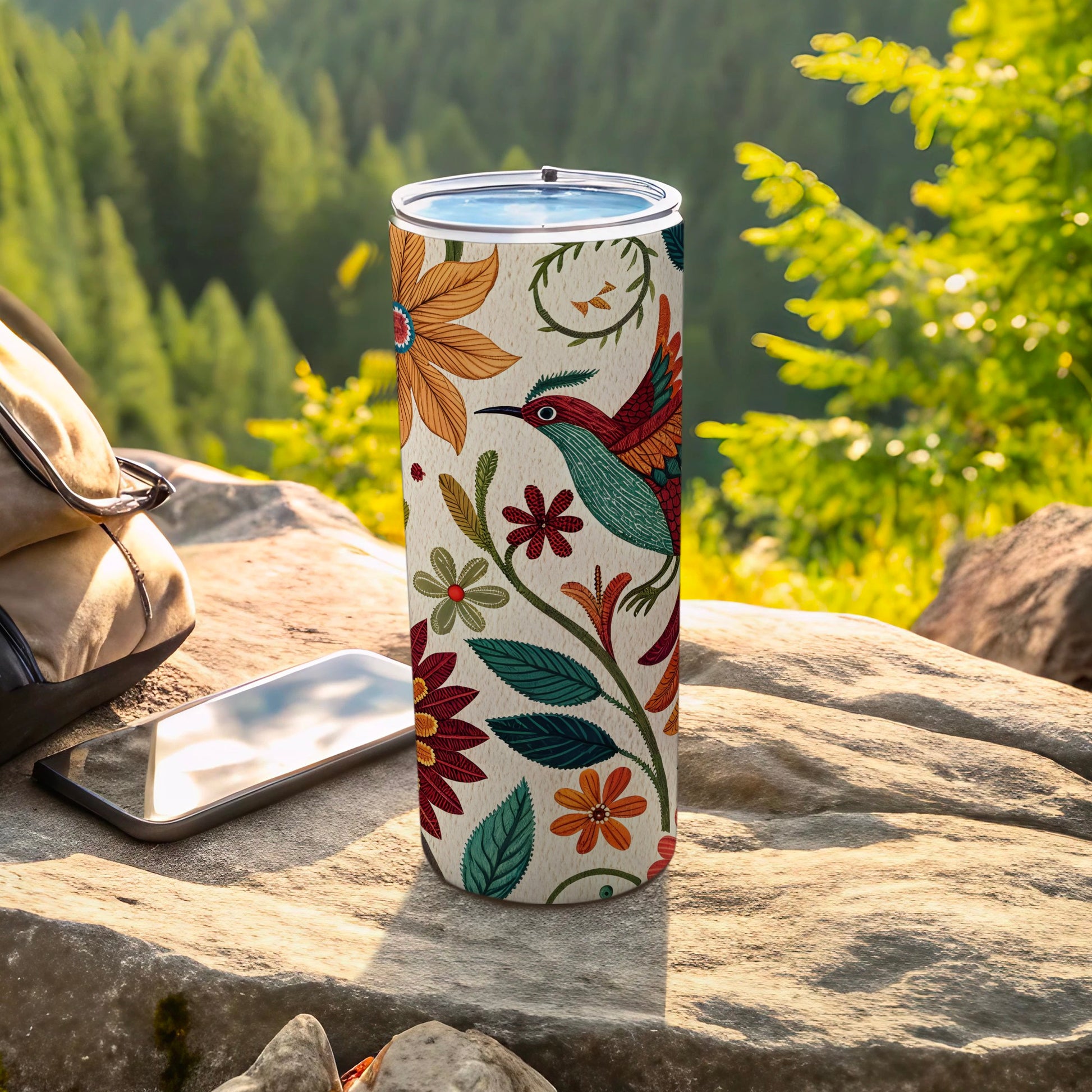 Hummingbird and Floral Design Insulated Tumbler product