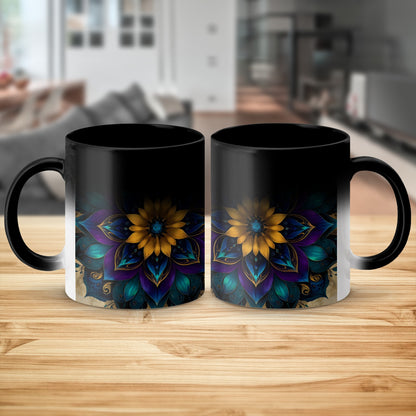 Colorful Mandala Design Print Black Coffee Mug product type