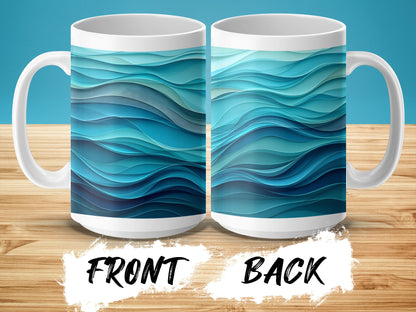 Ocean Wave Design Mug Unique Coffee Cup product