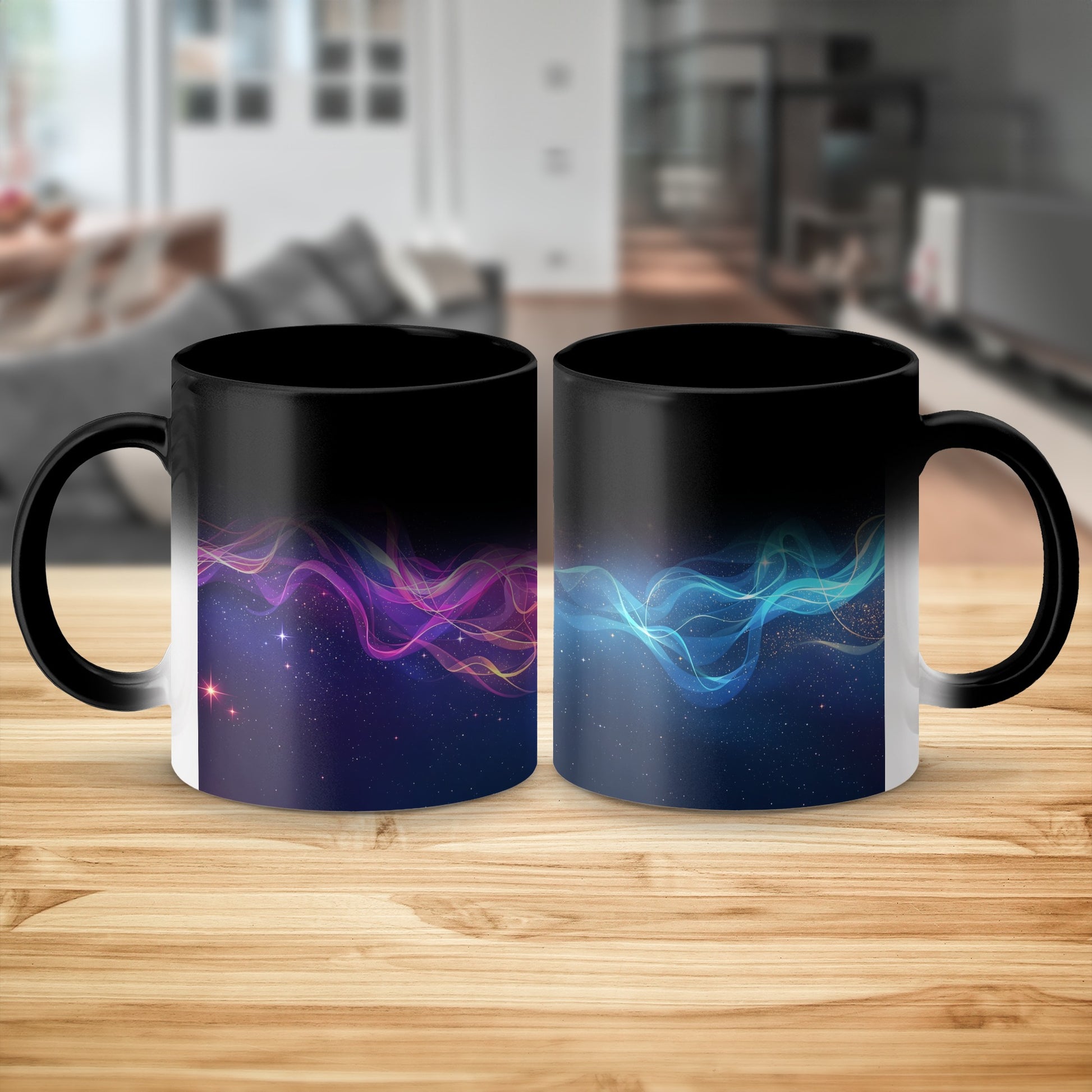 Purple Blue Wave Pattern Printed Coffee Mug product
