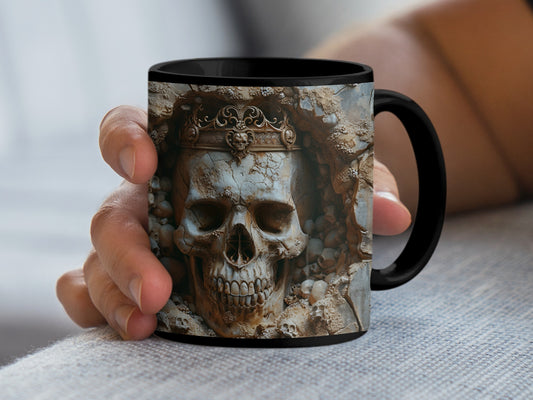 Gothic Skull with Ornate Crown Design Mug product type